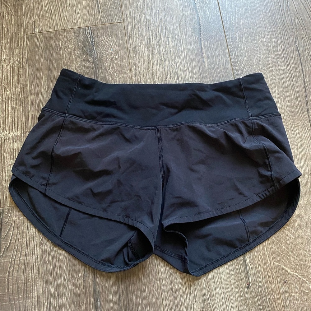 Black Lululemon speed up short size 2